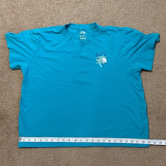 The North Face Teal Floral Design T Shirt - Picture 1 of 3